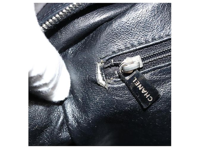 CHANEL Bicolore Shoulder Bag Leather Black Silver CC Auth ka4426 Silvery - view 10