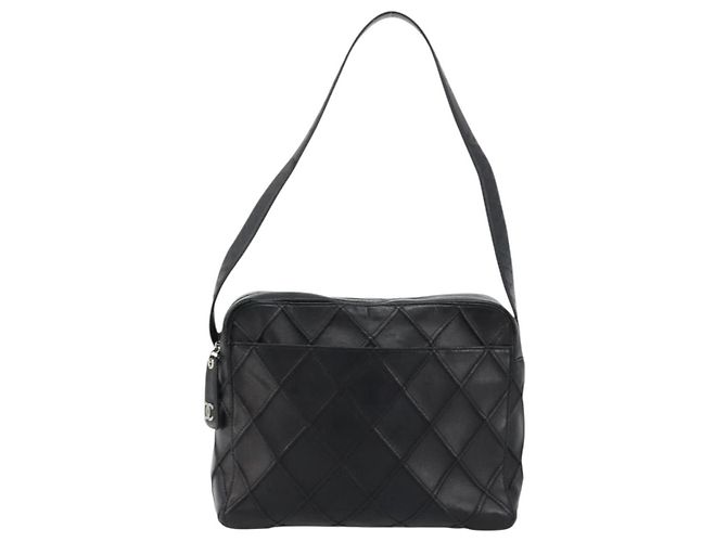 CHANEL Bicolore Shoulder Bag Leather Black Silver CC Auth ka4426 Silvery - view 13