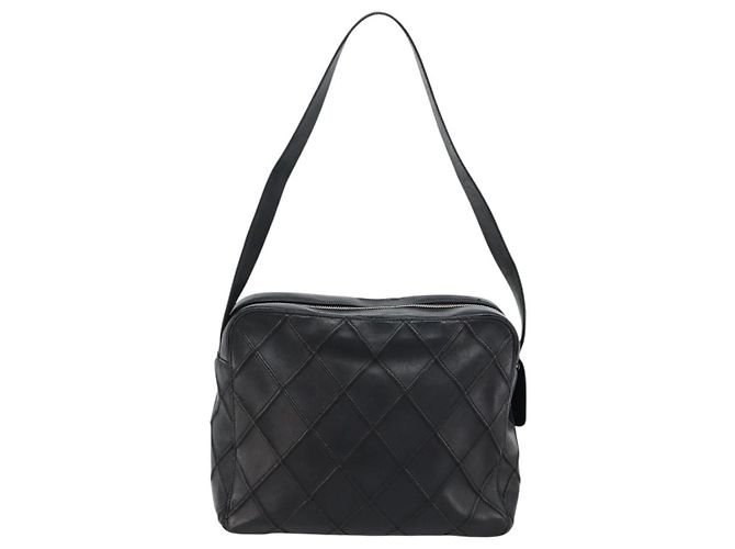 CHANEL Bicolore Shoulder Bag Leather Black Silver CC Auth ka4426 Silvery - view 2