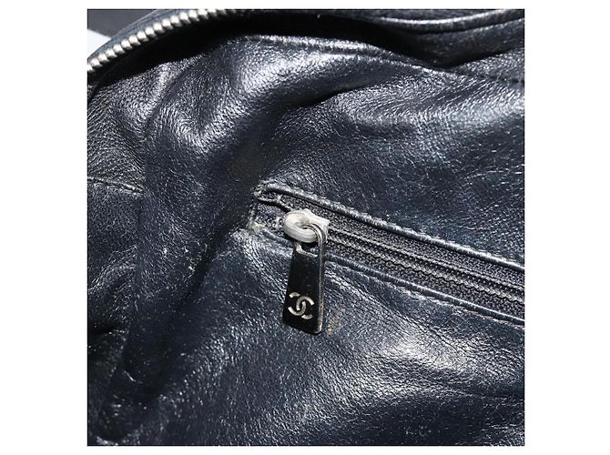 CHANEL Bicolore Shoulder Bag Leather Black Silver CC Auth ka4426 Silvery - view 22