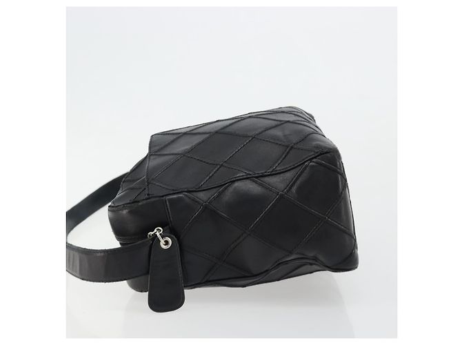 CHANEL Bicolore Shoulder Bag Leather Black Silver CC Auth ka4426 Silvery - view 4