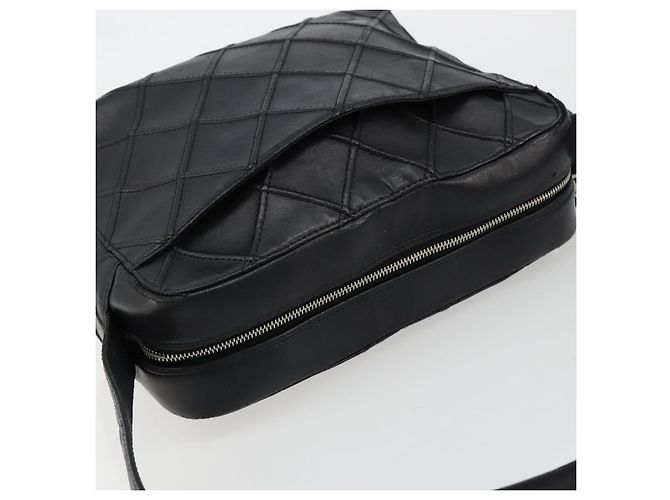 CHANEL Bicolore Shoulder Bag Leather Black Silver CC Auth ka4426 Silvery - view 6