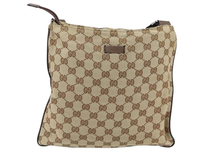 Borsa a Spalla GUCCI GG Canvas Beige Argento 132907 Auth 181277 - vista 13