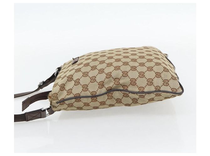 Borsa a Spalla GUCCI GG Canvas Beige Argento 132907 Auth 181277 - vista 3