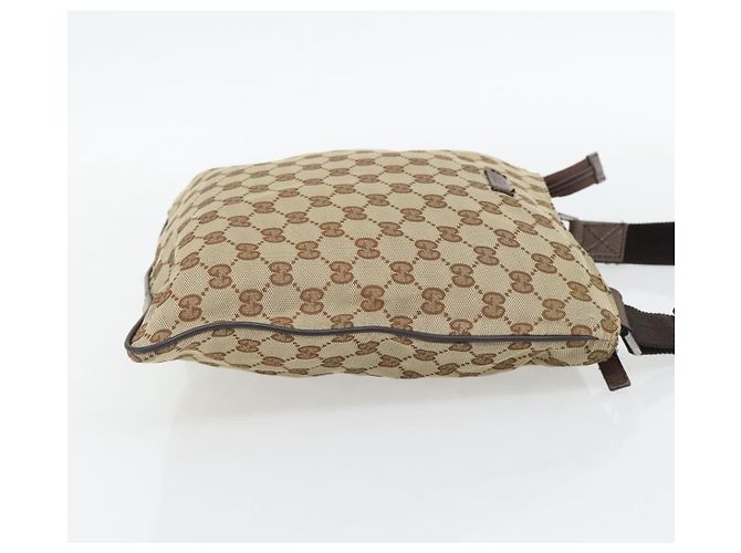 Borsa a Spalla GUCCI GG Canvas Beige Argento 132907 Auth 181277 - vista 4