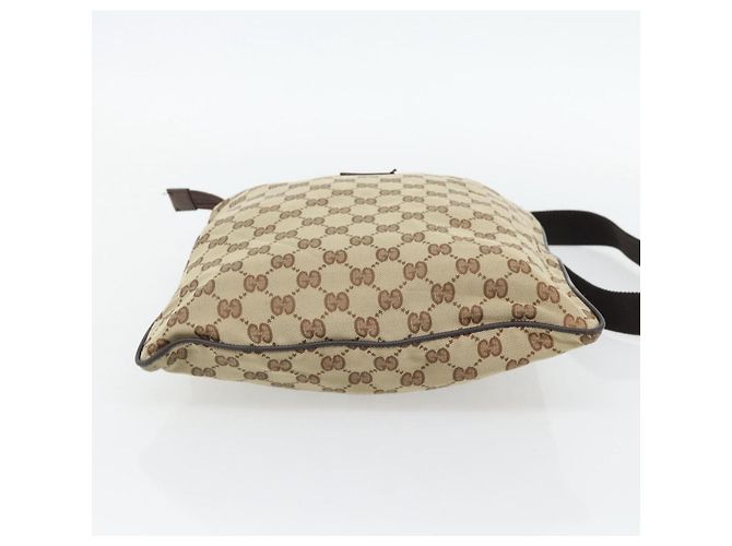 Borsa a Spalla GUCCI GG Canvas Beige Argento 132907 Auth 181277 - vista 5