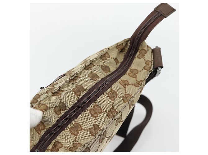 Borsa a Spalla GUCCI GG Canvas Beige Argento 132907 Auth 181277 - vista 6
