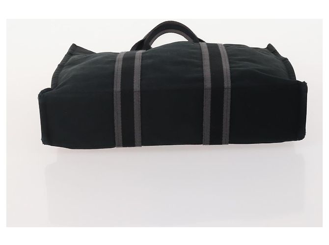 Hermès Borsa Fourre Tout HERMES Cotton 3 Set Black Gray Auth BA12670 Marrone Nero - vista 14
