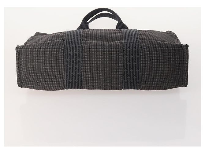 Hermès Borsa Fourre Tout HERMES Cotton 3 Set Black Gray Auth BA12670 Marrone Nero - vista 7