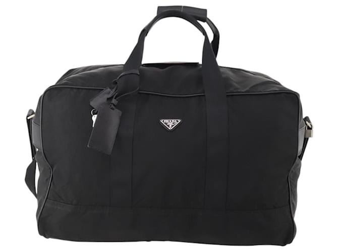 Borsa Boston PRADA in nylon 2way Nero Argento Auth 178374 - vista 13