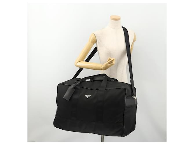 Borsa Boston PRADA in nylon 2way Nero Argento Auth 178374 - vista 28