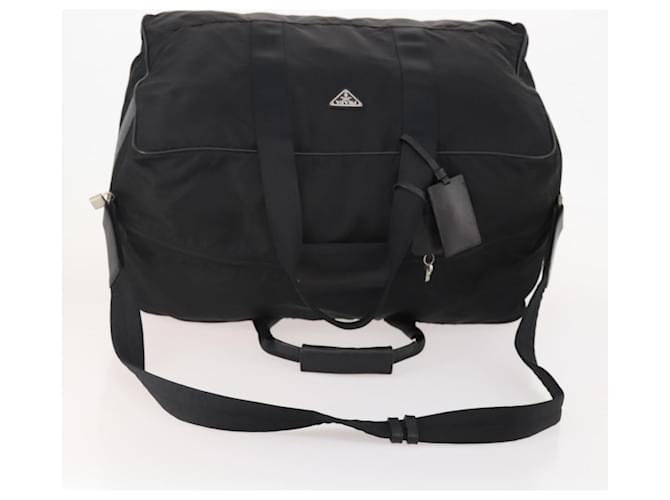 Borsa Boston PRADA in nylon 2way Nero Argento Auth 178374 - vista 7