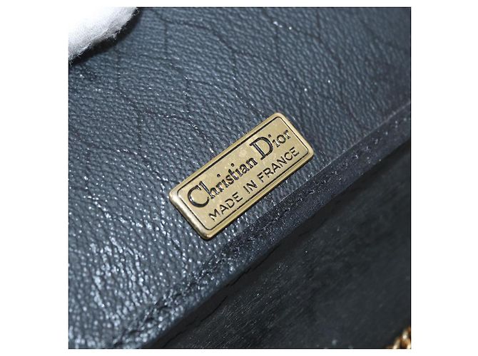 Christian Dior Chain Schultertasche Leder Schwarz Gold Auth 181317 Golden - Ansicht 10