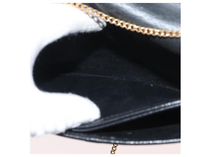 Christian Dior Chain Schultertasche Leder Schwarz Gold Auth 181317 Golden - Ansicht 12