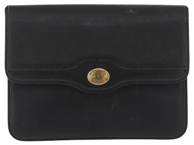 Christian Dior Chain Schultertasche Leder Schwarz Gold Auth 181317 Golden - Ansicht 13