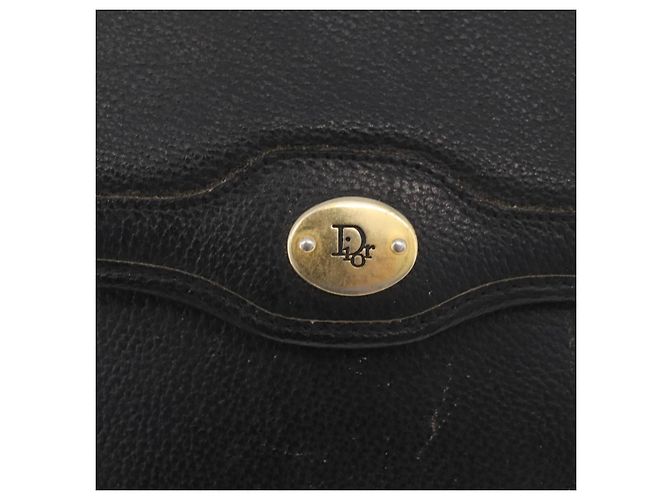 Christian Dior Chain Schultertasche Leder Schwarz Gold Auth 181317 Golden - Ansicht 17