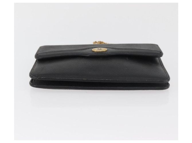 Christian Dior Chain Schultertasche Leder Schwarz Gold Auth 181317 Golden - Ansicht 5