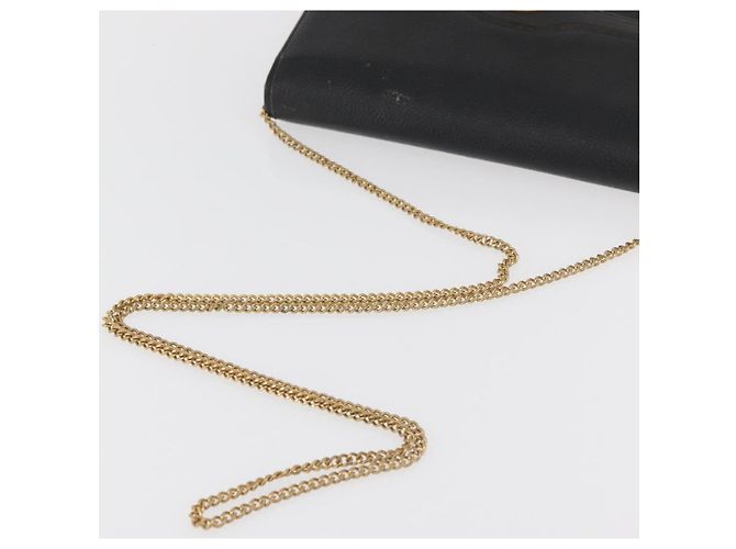 Christian Dior Chain Schultertasche Leder Schwarz Gold Auth 181317 Golden - Ansicht 6