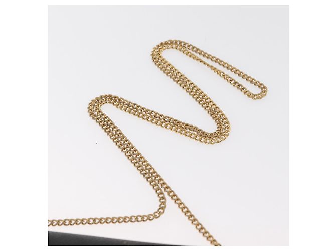 Christian Dior Chain Schultertasche Leder Schwarz Gold Auth 181317 Golden - Ansicht 7