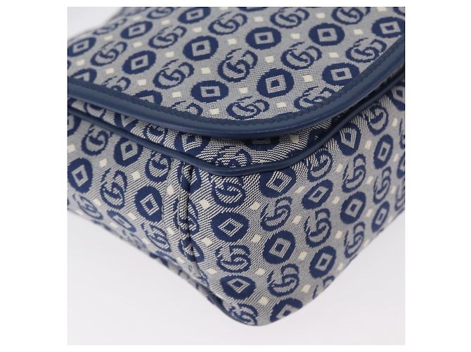 Borsa a tracolla per bambini GUCCI in tela blu argento 664143 Auth BA12815 - vista 14