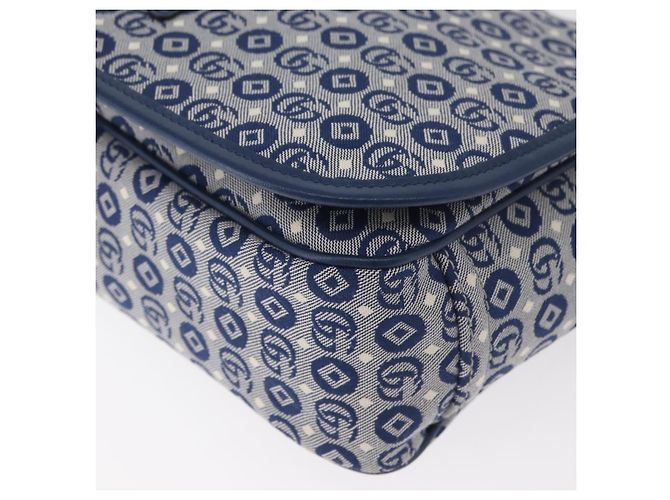 Borsa a tracolla per bambini GUCCI in tela blu argento 664143 Auth BA12815 - vista 15