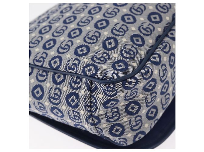 Borsa a tracolla per bambini GUCCI in tela blu argento 664143 Auth BA12815 - vista 16