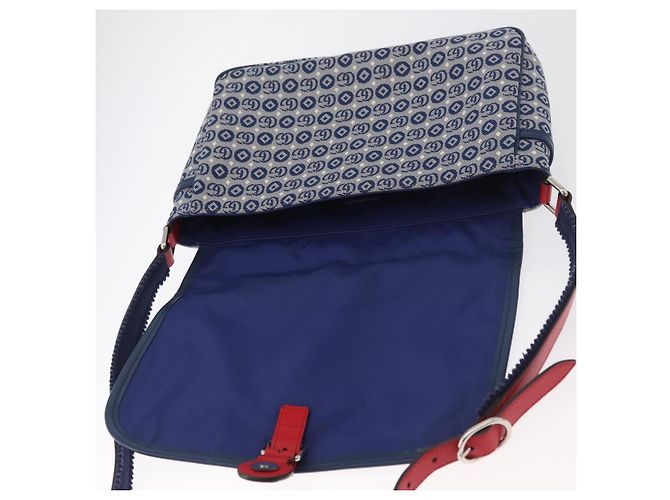 Borsa a tracolla per bambini GUCCI in tela blu argento 664143 Auth BA12815 - vista 18