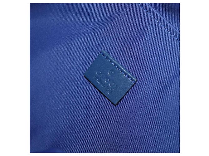 Borsa a tracolla per bambini GUCCI in tela blu argento 664143 Auth BA12815 - vista 19