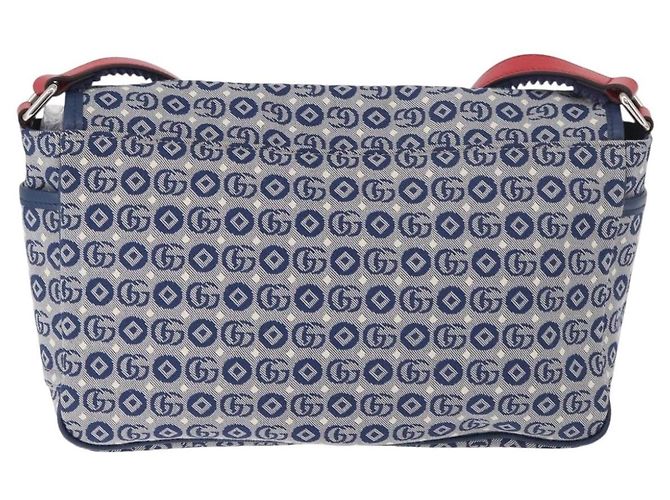 Borsa a tracolla per bambini GUCCI in tela blu argento 664143 Auth BA12815 - vista 2