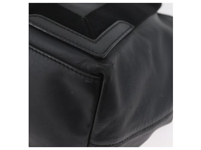 BALENCIAGA Navy Kabas S Tote Bag Leder Schwarz Silber 339933 Auth 180690 - Ansicht 14