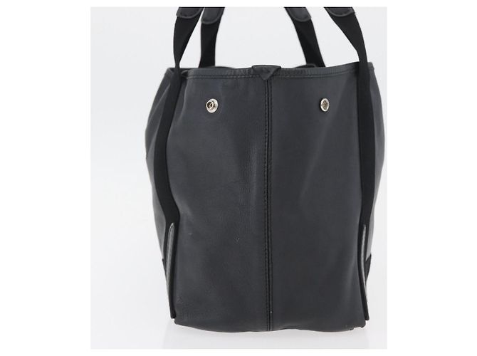BALENCIAGA Navy Kabas S Tote Bag Leder Schwarz Silber 339933 Auth 180690 - Ansicht 3