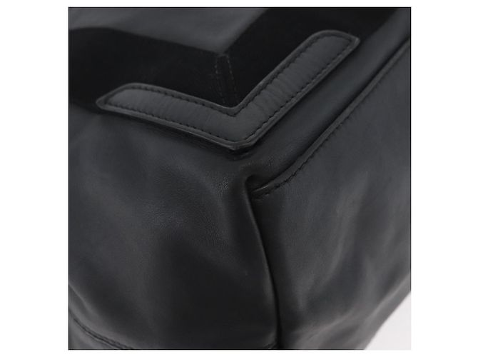 BALENCIAGA Navy Kabas S Tote Bag Leder Schwarz Silber 339933 Auth 180690 - Ansicht 9