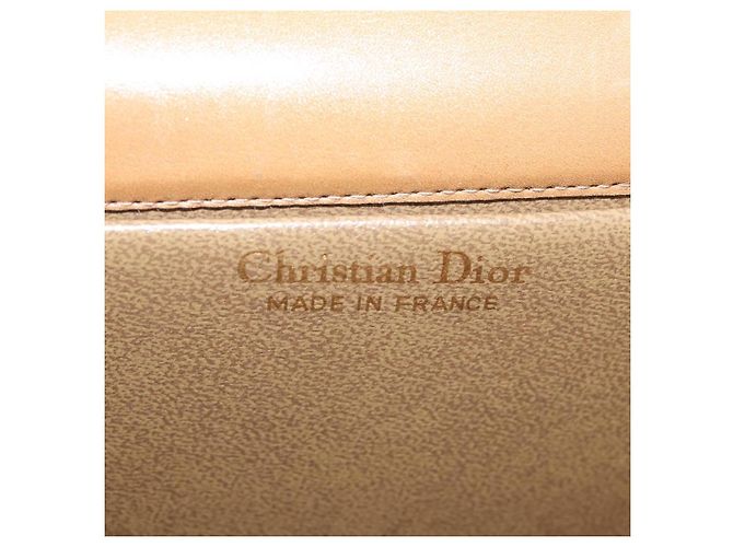 Borsa a tracolla con catena Christian Dior in pelle beige e oro Auth BA12791 D'oro - vista 11