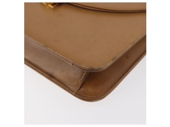 Borsa a tracolla con catena Christian Dior in pelle beige e oro Auth BA12791 D'oro - vista 14