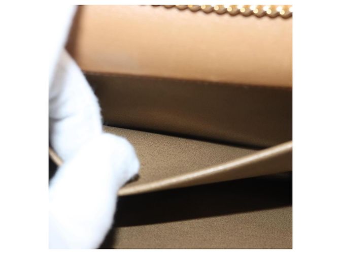 Borsa a tracolla con catena Christian Dior in pelle beige e oro Auth BA12791 D'oro - vista 20