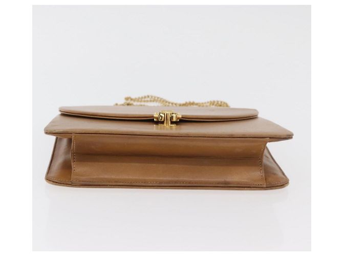 Borsa a tracolla con catena Christian Dior in pelle beige e oro Auth BA12791 D'oro - vista 5