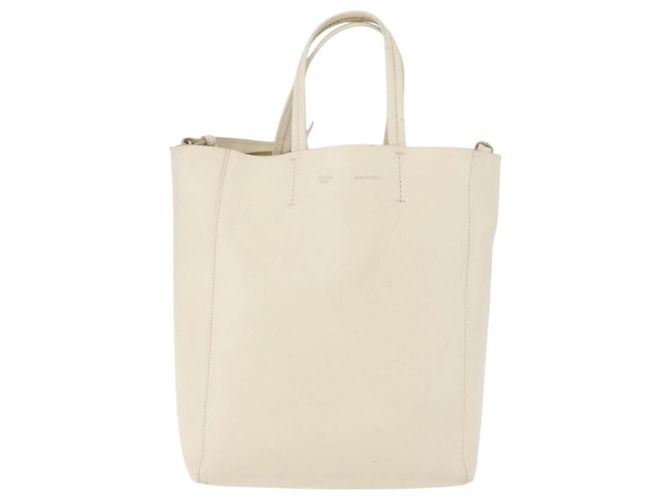 Céline Sac cabas CELINE en cuir 2way Ivoire Or Auth 180628 Doré Écru - vue 13