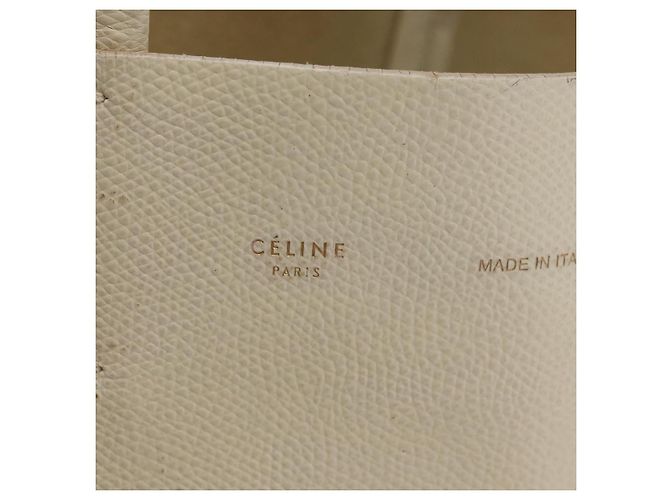 Céline Sac cabas CELINE en cuir 2way Ivoire Or Auth 180628 Doré Écru - vue 19