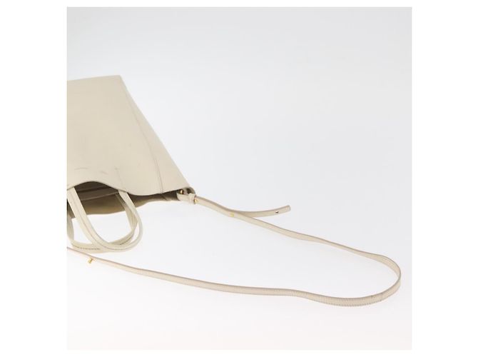 Céline Sac cabas CELINE en cuir 2way Ivoire Or Auth 180628 Doré Écru - vue 8