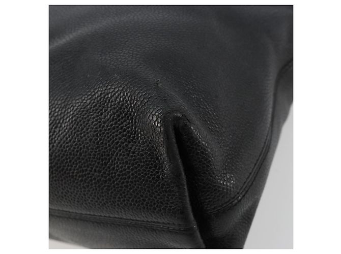 CHANEL Tote Bag Caviar Leder Schwarz Gold CC Auth BA12903 Golden - Ansicht 15