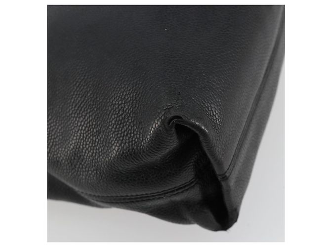 CHANEL Tote Bag Caviar Leder Schwarz Gold CC Auth BA12903 Golden - Ansicht 16