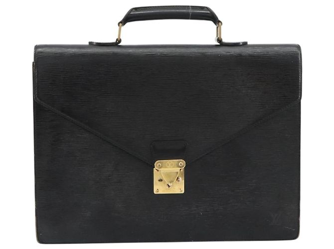 LOUIS VUITTON Epi Serviette Conseiller Business Bag Black M54422 LV Auth BA12698 Nero - vista 13