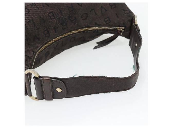 Bulgari Borsa a Spalla BVLGARI Logo Mania Tela Marrone Oro Auth bs35281 D'oro - vista 7