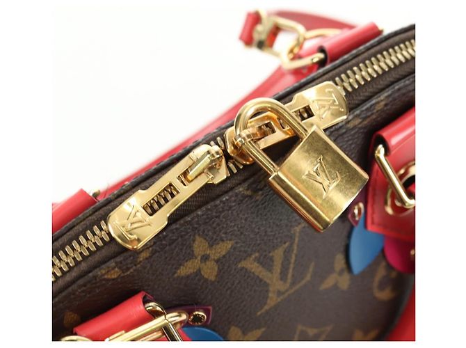 LOUIS VUITTON Monogram Totem Alma BB Borsa a Mano Rossa M41659 LV Auth 179848SAV Rosso Monogramma - vista 23