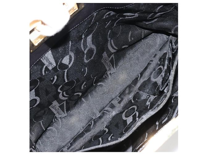 Borsa a mano Salvatore Ferragamo in pelle nera e oro Auth ka4450A Nero D'oro - vista 21