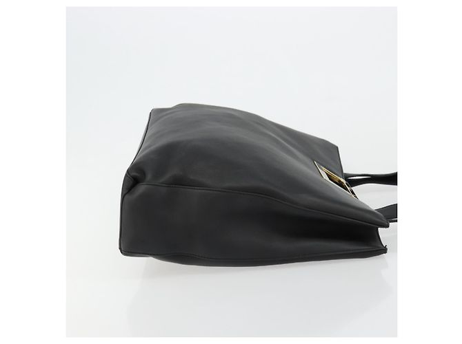 Borsa a mano Salvatore Ferragamo in pelle nera e oro Auth ka4450A Nero D'oro - vista 3