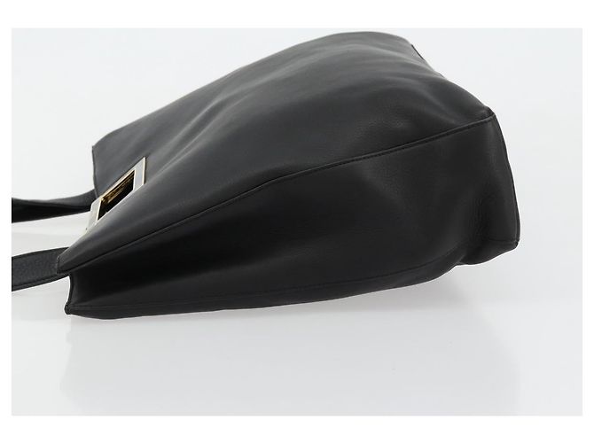 Borsa a mano Salvatore Ferragamo in pelle nera e oro Auth ka4450A Nero D'oro - vista 4