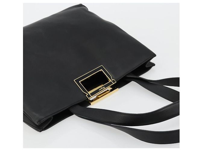 Borsa a mano Salvatore Ferragamo in pelle nera e oro Auth ka4450A Nero D'oro - vista 6