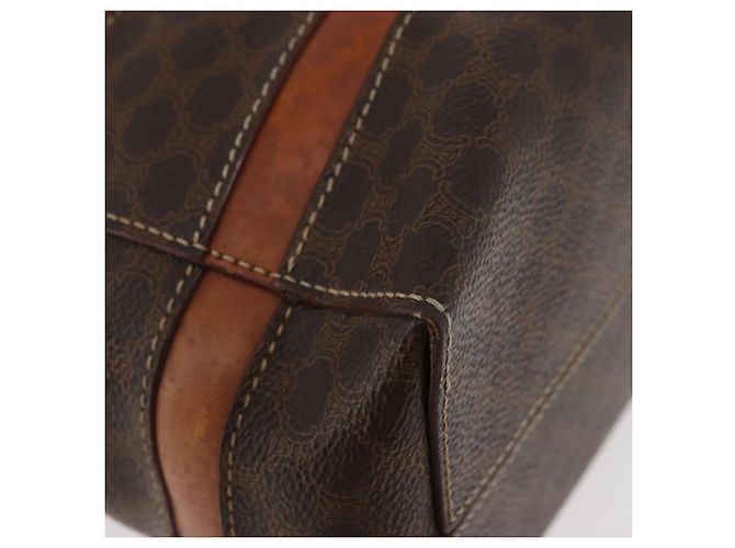 Céline Borsa CELINE Macadam in tela e pelle PVC marrone oro Auth 181540 D'oro - vista 16