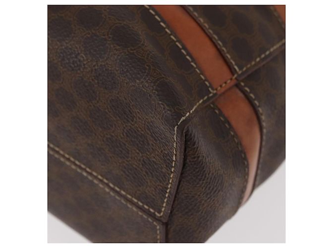 Céline Borsa CELINE Macadam in tela e pelle PVC marrone oro Auth 181540 D'oro - vista 17